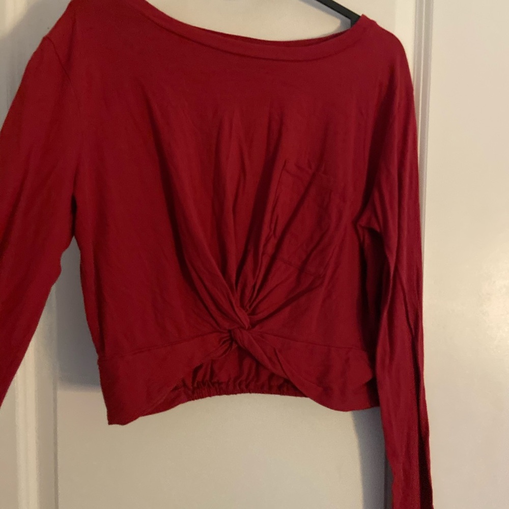 Red crop top